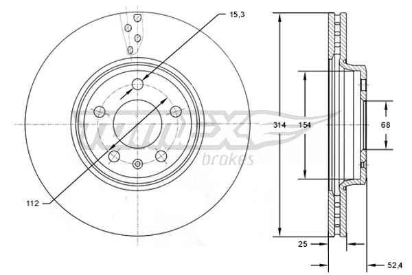 Tarcza hamulcowa TOMEX BRAKES TX 72-48