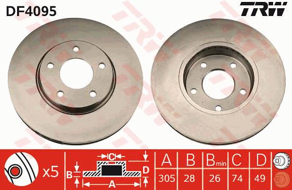 Tarcza hamulcowa TRW DF4095