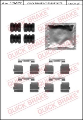 Zestaw akcesoriów montażowych  klocków hamulcowych QUICK BRAKE 109-1835