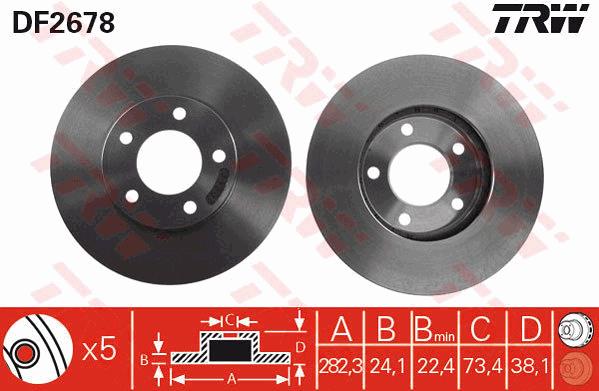 Tarcza hamulcowa TRW DF2678