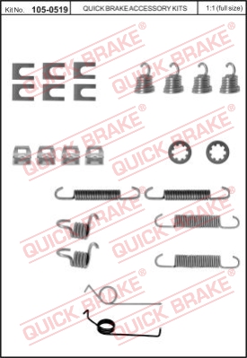 Zestaw dodatków do szczęk hamulcowych QUICK BRAKE 105-0519