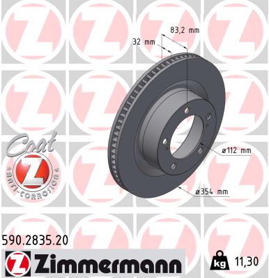Tarcza hamulcowa ZIMMERMANN 590.2835.20