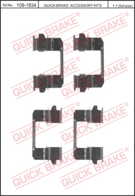 Zestaw akcesoriów montażowych  klocków hamulcowych QUICK BRAKE 109-1834