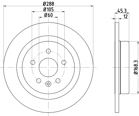 Tarcza hamulcowa HELLA 8DD 355 122-741