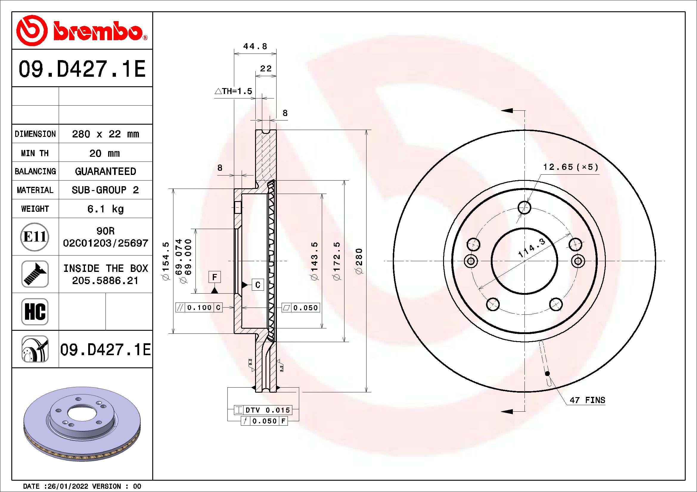 Zestaw do hamulców, hamulce tarczowe BREMBO KT 08 013