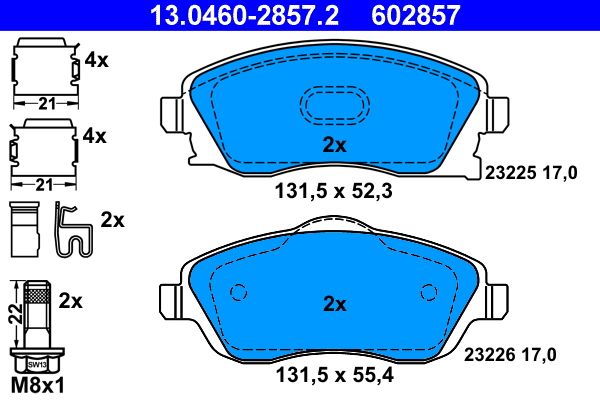 Klocki hamulcowe ATE 13.0460-2857.2
