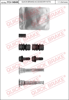 Zestaw tulei prowadzących zacisk hamulca QUICK BRAKE 113-1484X