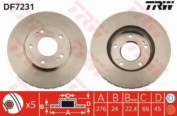 Tarcza hamulcowa TRW DF7231