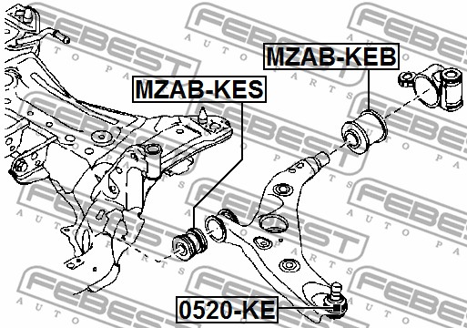 Tuleja wahacza FEBEST MZAB-KES