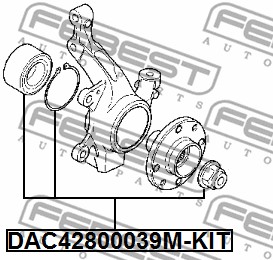 Zestaw łożysk koła FEBEST DAC42800039M-KIT
