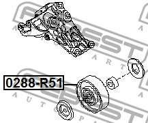 Rolka prowadząca paska osprzętu FEBEST 0288-R51