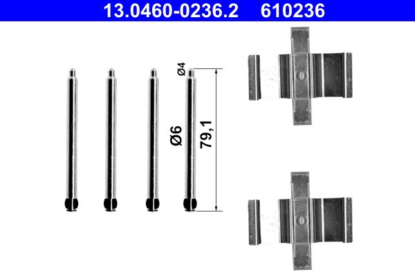 Zestaw akcesoriów montażowych  klocków hamulcowych ATE 13.0460-0236.2