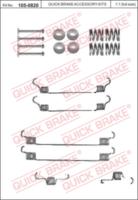 Zestaw dodatków do szczęk hamulcowych QUICK BRAKE 105-0820