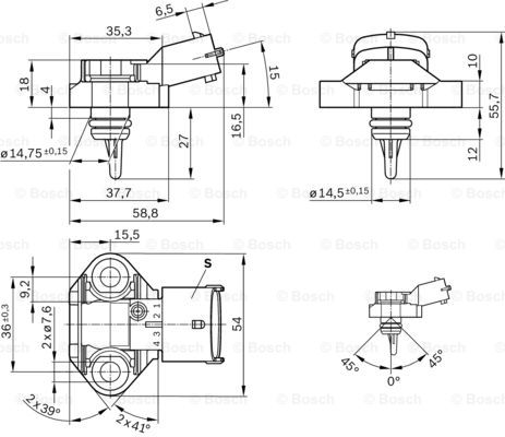 Czujnik  temperatury paliwa BOSCH 0 261 230 249