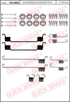 Zestaw dodatków do szczęk hamulcowych QUICK BRAKE 105-0802
