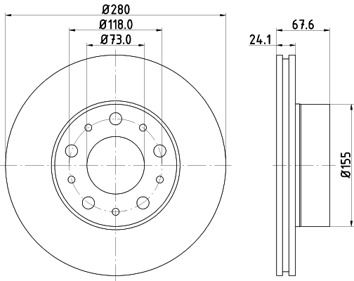 Tarcza hamulcowa HELLA 8DD 355 127-811