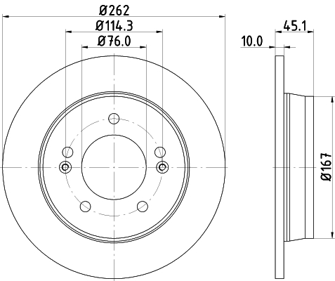 Tarcza hamulcowa HELLA 8DD 355 129-451