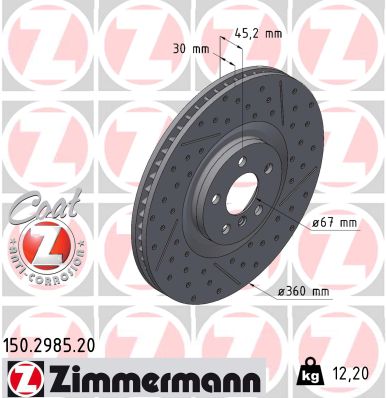 Tarcza hamulcowa ZIMMERMANN 150.2985.20