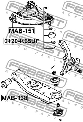Sworzeń wahacza FEBEST 0420-K65UF