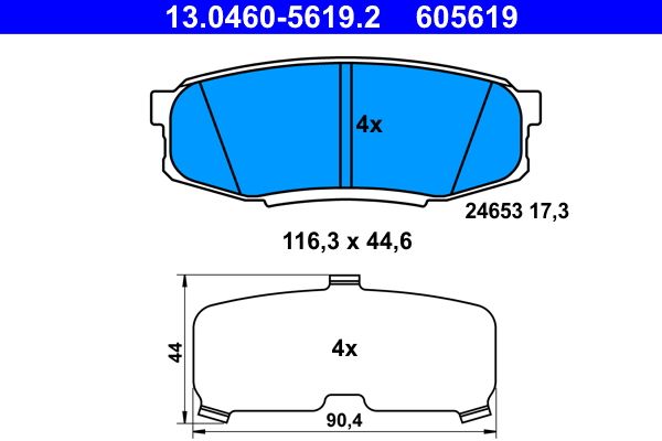 Klocki hamulcowe ATE 13.0460-5619.2