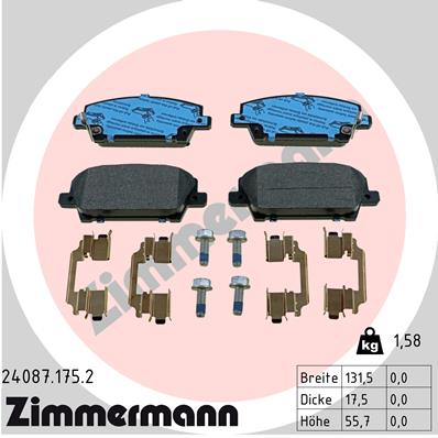Klocki hamulcowe ZIMMERMANN 24087.175.2