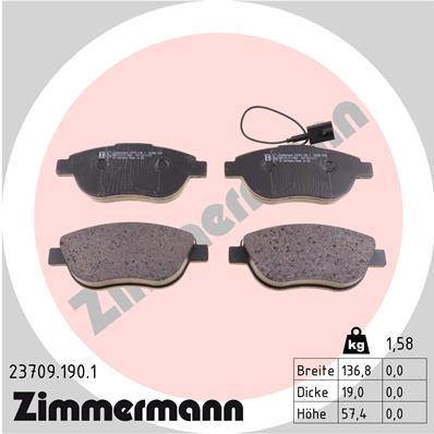 Klocki hamulcowe ZIMMERMANN 23709.190.1
