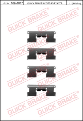 Zestaw akcesoriów montażowych  klocków hamulcowych QUICK BRAKE 109-1017