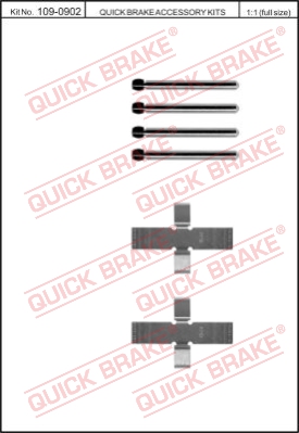 Zestaw akcesoriów montażowych  klocków hamulcowych QUICK BRAKE 109-0902