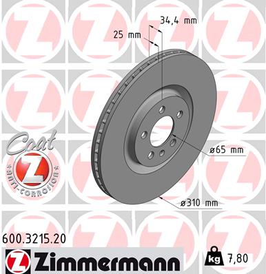 Tarcza hamulcowa ZIMMERMANN 600.3215.20
