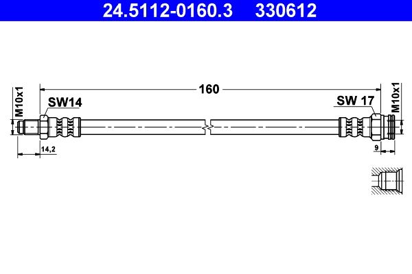 Przewód hamulcowy elastyczny ATE 24.5112-0160.3