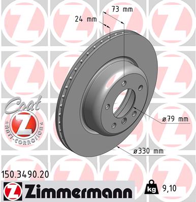 Tarcza hamulcowa ZIMMERMANN 150.3490.20