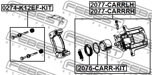 Zestaw naprawczy zacisku hamulcowego FEBEST 2076-CARR-KIT