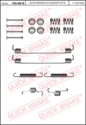 Zestaw dodatków do szczęk hamulcowych QUICK BRAKE 105-0819