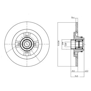 Tarcza hamulcowa DELPHI BG9025RS