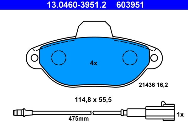 Klocki hamulcowe ATE 13.0460-3951.2