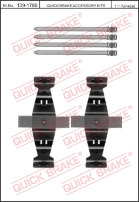 Zestaw akcesoriów montażowych  klocków hamulcowych QUICK BRAKE 109-1786