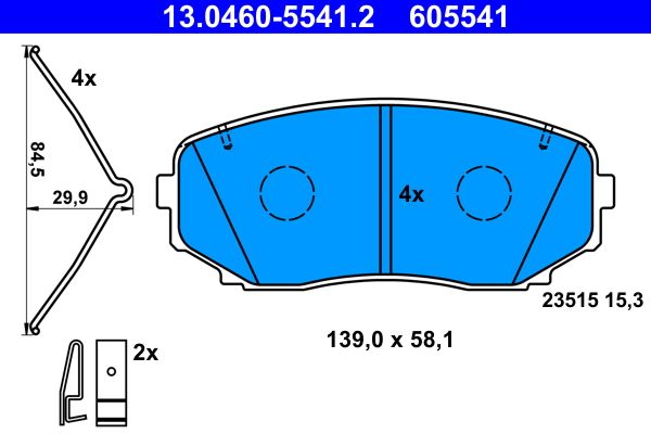 Klocki hamulcowe ATE 13.0460-5541.2