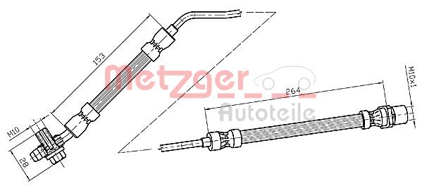 Przewód hamulcowy elastyczny METZGER 4116217