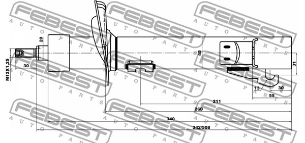 Amortyzator FEBEST 21110-008F-KIT