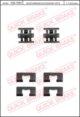 Zestaw akcesoriów montażowych  klocków hamulcowych QUICK BRAKE 109-1091