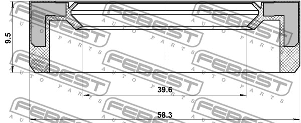 Pierścień uszczelniający wał napędowy FEBEST 95BAS-41581010X