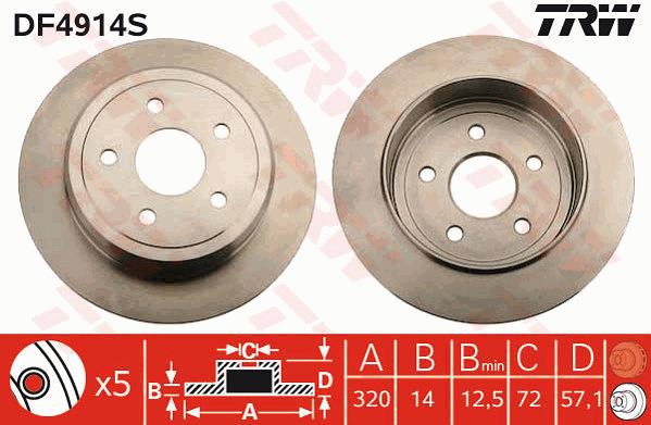 Tarcza hamulcowa TRW DF4914S