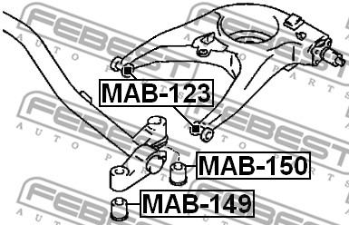 Łożyskowanie  korpusu osi FEBEST MAB-149