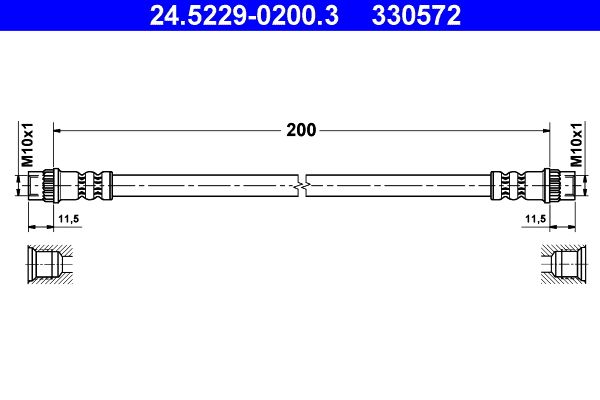 Przewód hamulcowy elastyczny ATE 24.5229-0200.3