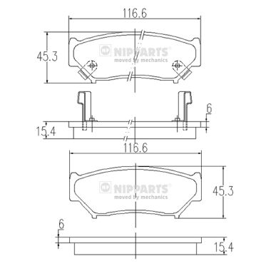 Klocki hamulcowe NIPPARTS J3608009