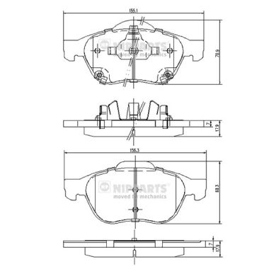 Klocki hamulcowe NIPPARTS J3602115