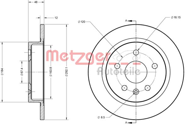 Tarcza hamulcowa METZGER 6110188