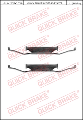 Zestaw akcesoriów montażowych  klocków hamulcowych QUICK BRAKE 109-1054