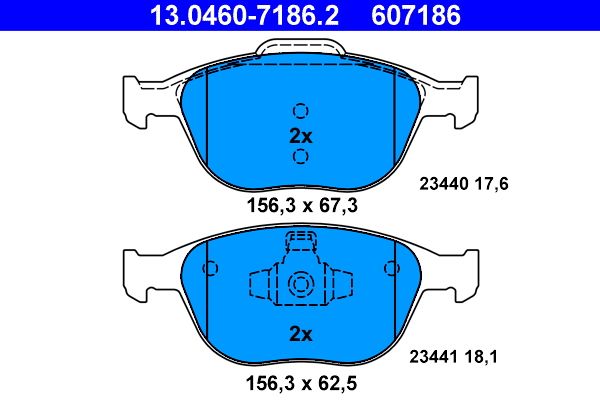 Klocki hamulcowe ATE 13.0460-7186.2