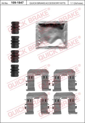 Zestaw akcesoriów montażowych  klocków hamulcowych QUICK BRAKE 109-1847
